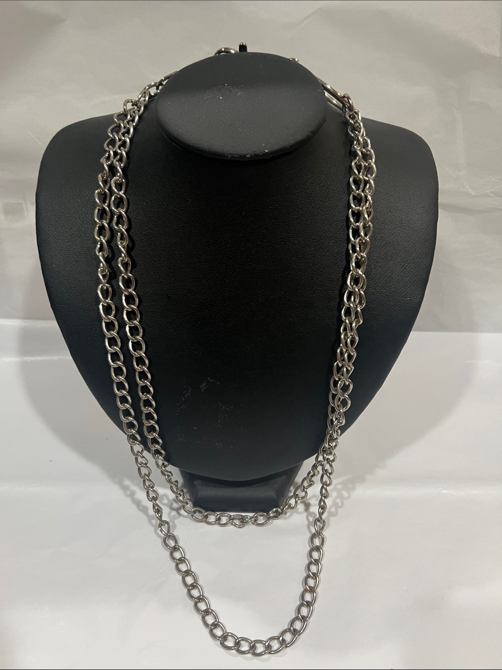 Silver-Tone Layered Chain Necklace